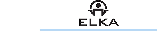 Elka logo met blauwe streep