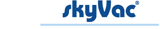 SkyVac logo met blauwe streep
