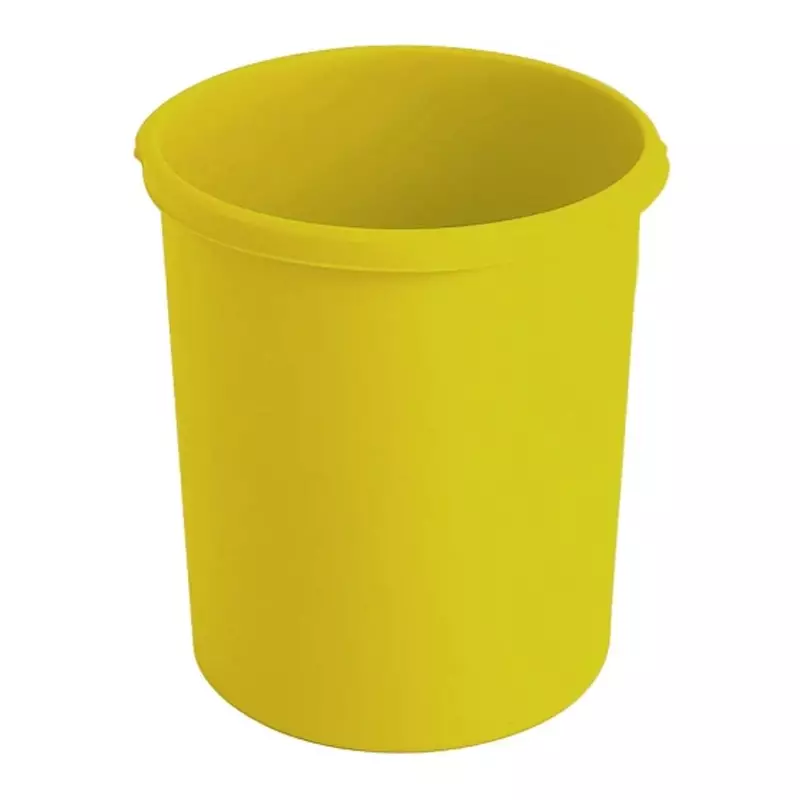 Kunststof ronde papierbak Ø375x410 mm 30 liter geel