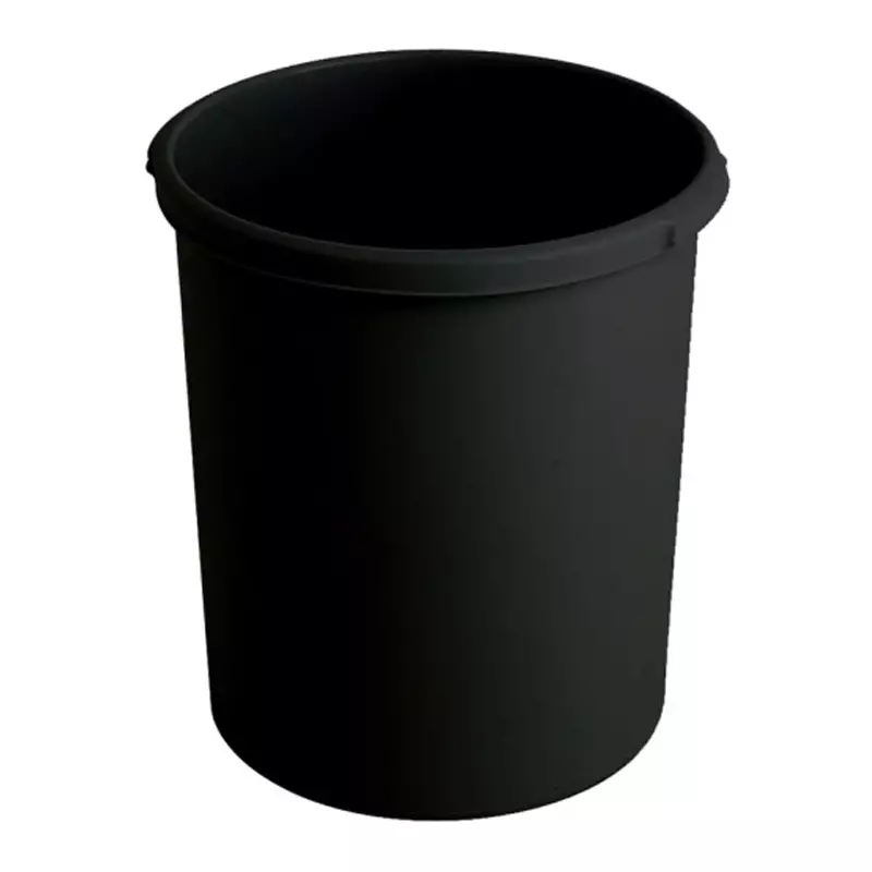 Kunststof ronde papierbak Ø375x410 mm 30 liter zwart