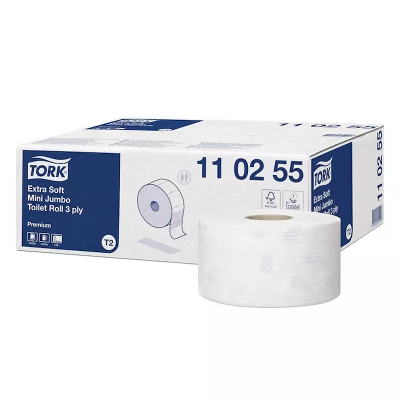 Tork Soft Premium toiletpapier Mini Jumbo T2 3-laags 120 meter wit