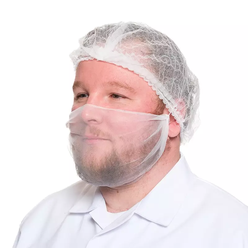 Disposable baardmasker nylon extra fijn micromaas wit