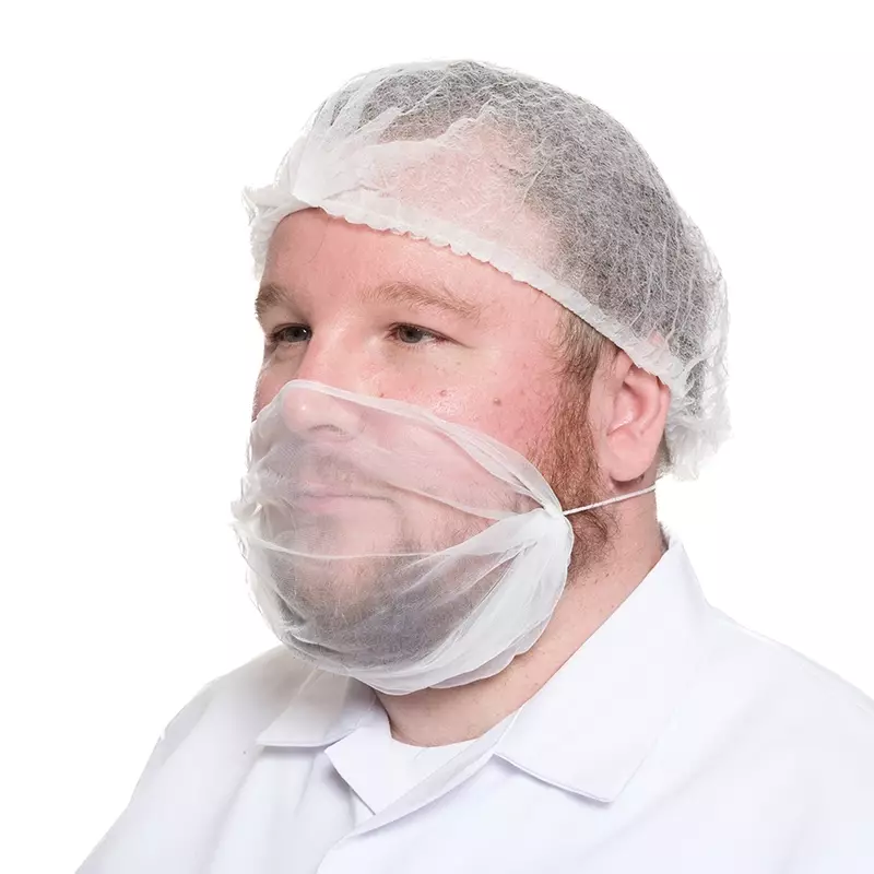 Baardmasker micromaas nylon super fijne mazen XL wit