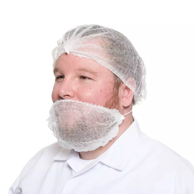 Hycare disposable baardmasker non-woven polypropyleen wit