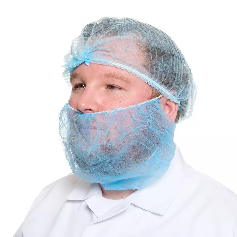 Disposable baardmasker met 2 oorelastieken non-woven polypropyleen blauw