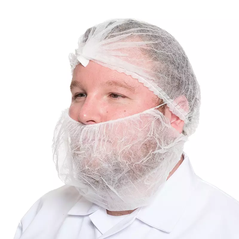 Disposable baardmasker met 2 oorelastieken non-woven polypropyleen wit