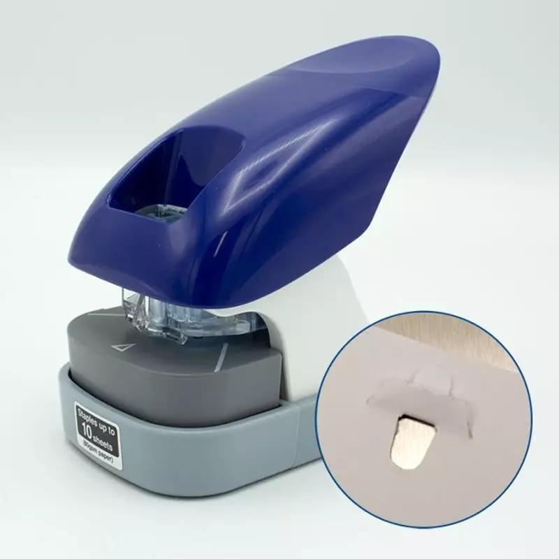 Nietloze nietmachine 10 vellen blauw