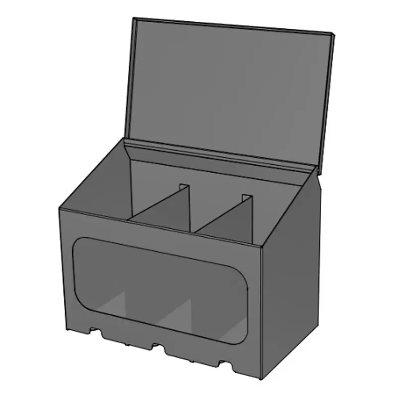 Dispenser RVS zichtvenster voor 3x Nova 38 handschoenen