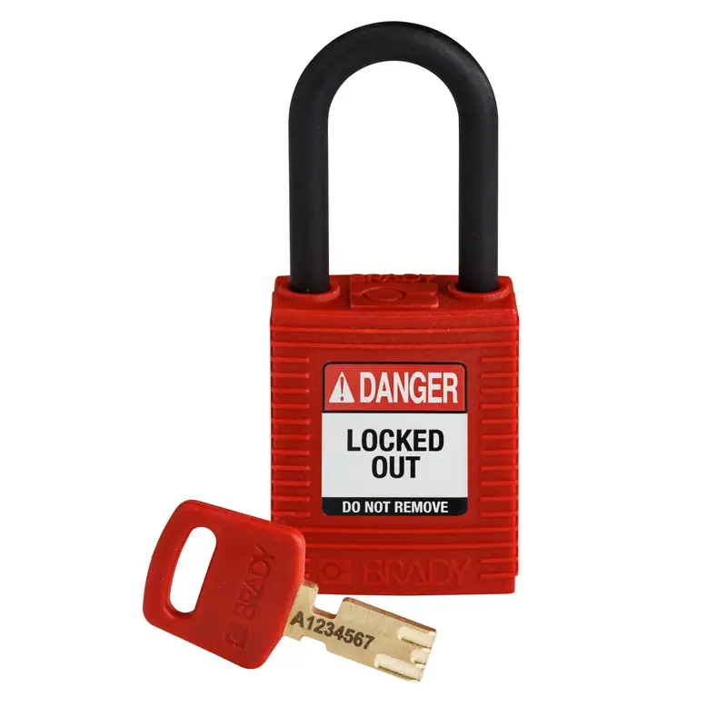Brady 150342 SafeKey Nylon veiligheidsslot Danger Locked Out rood