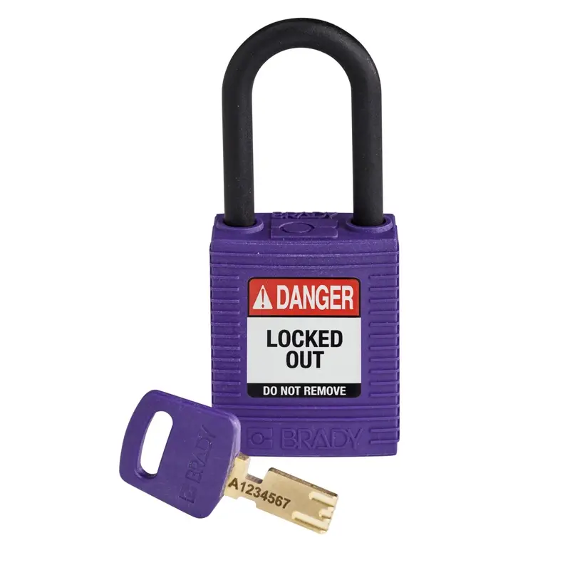 Brady 150272 SafeKey Nylon veiligheidsslot Danger Locked Out paars