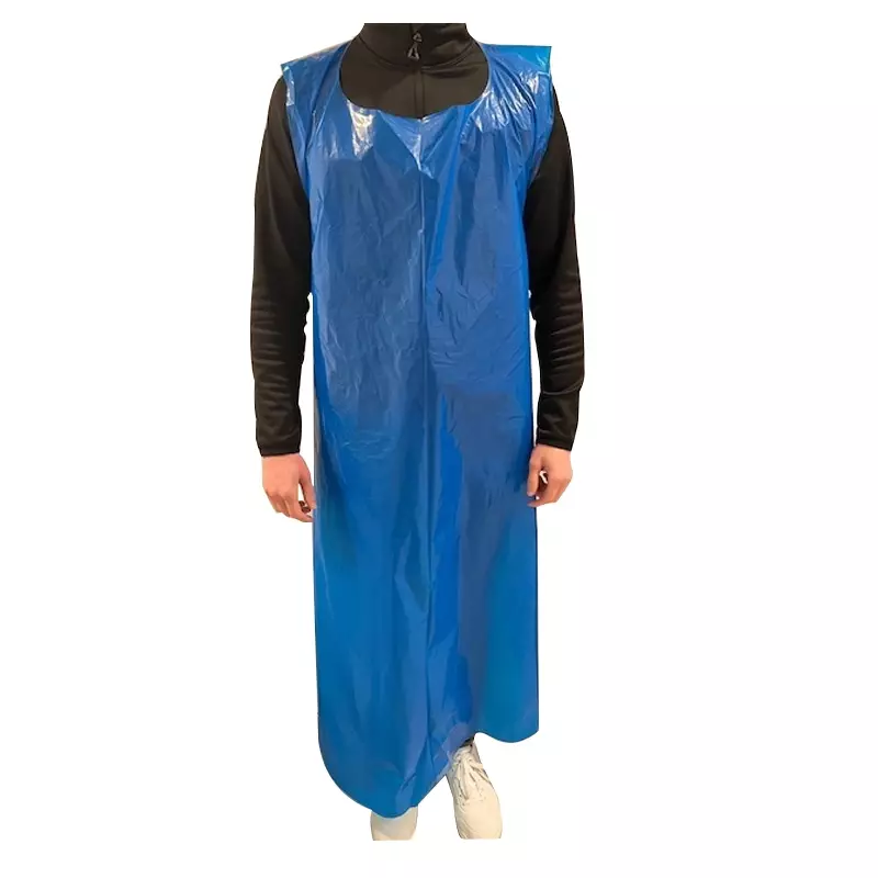 Hycare disposable schort 50 mu polyethyleen 90x160 cm op rol blauw