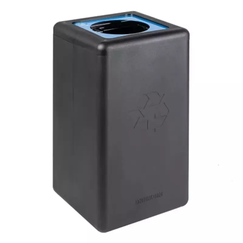 BrickBin afvalbak met ronde 20 cm opening papier 65 liter zwart/blauw