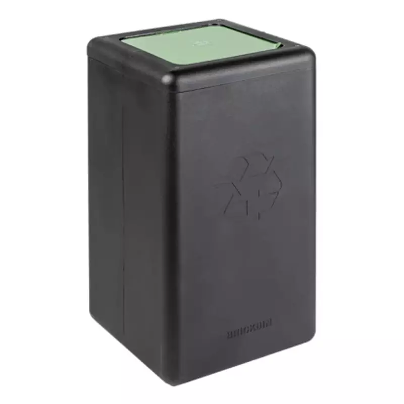 BrickBin afvalbak met klepdeksel GFT 65 liter zwart/groen