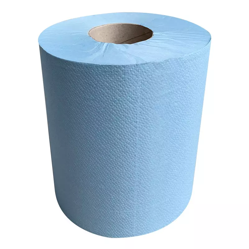 Poetspapier midi 1-laags centerfeed 300 meter blauw