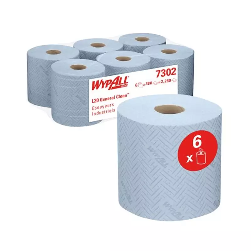 Kimberly-Clark Wypall L20 7302 poetsrol midi 2-laags 38x18,3 cm blauw