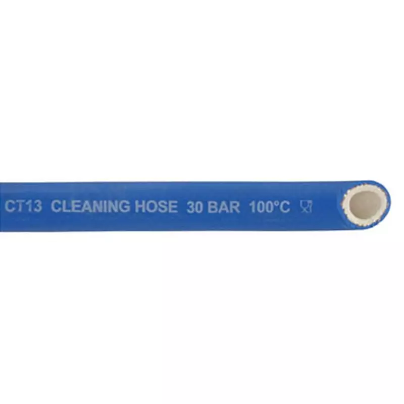 Reinigingsslang food NVC 1/2 BUD swivel - 1/2 BID conisch met 1 slangprotectie blauw 20 meter