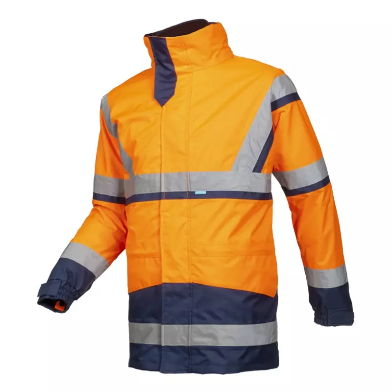 Sioen Powell 401AN3EU1 regenjas fluo oranje/marineblauw