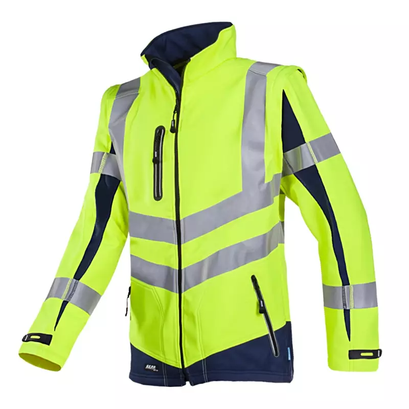 Sioen Malden 724ZA2TU2 softshell jas fluo geel/marineblauw
