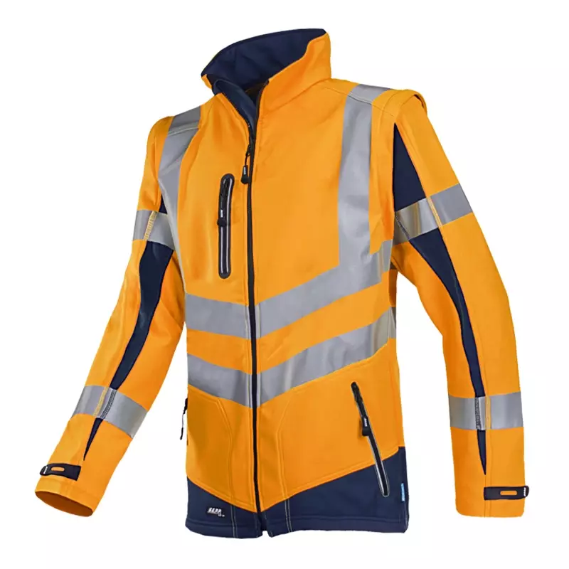 Sioen Malden 724ZA2TU2 softshell jas fluo oranje/marineblauw