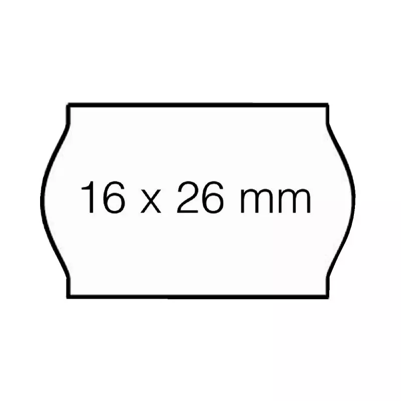 Prijsetiket permanent 26x12 mm rechthoekig wit