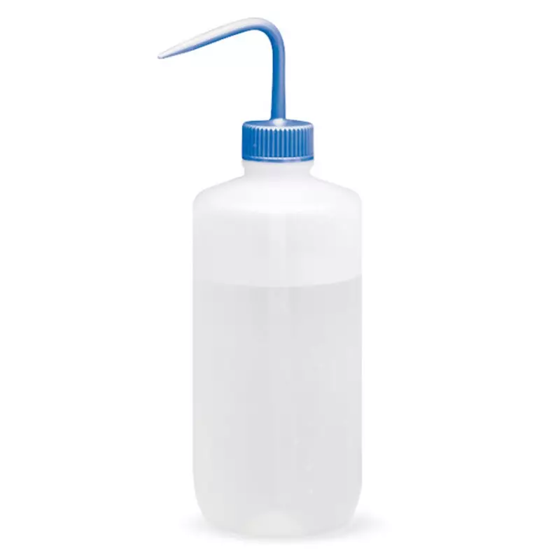 Spuitfles LDPE transparant met gekleurde stijgbuis PP 500 ml blauw