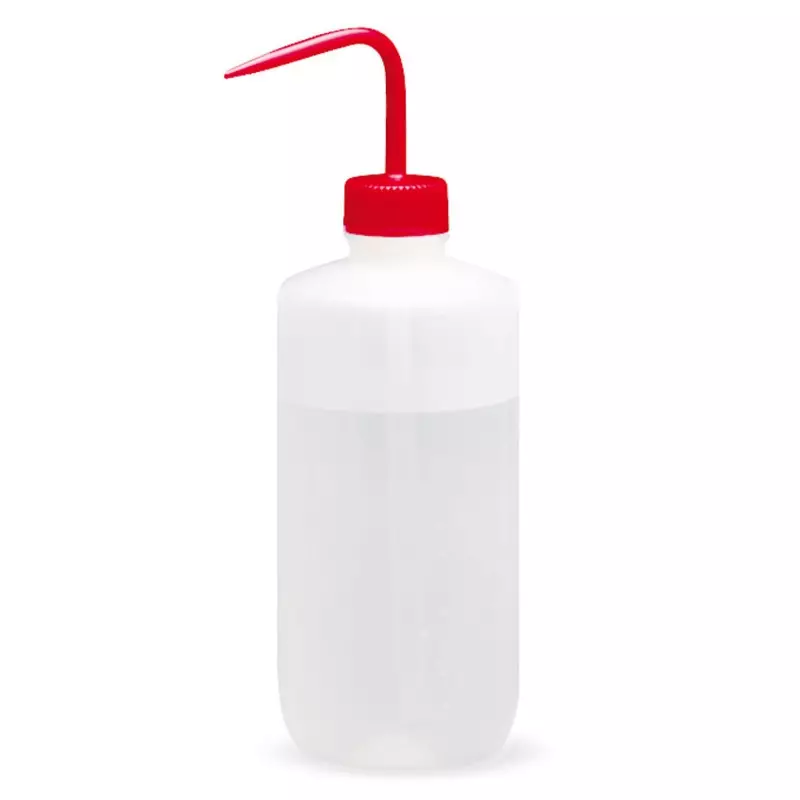 Spuitfles LDPE transparant met gekleurde stijgbuis PP 500 ml rood