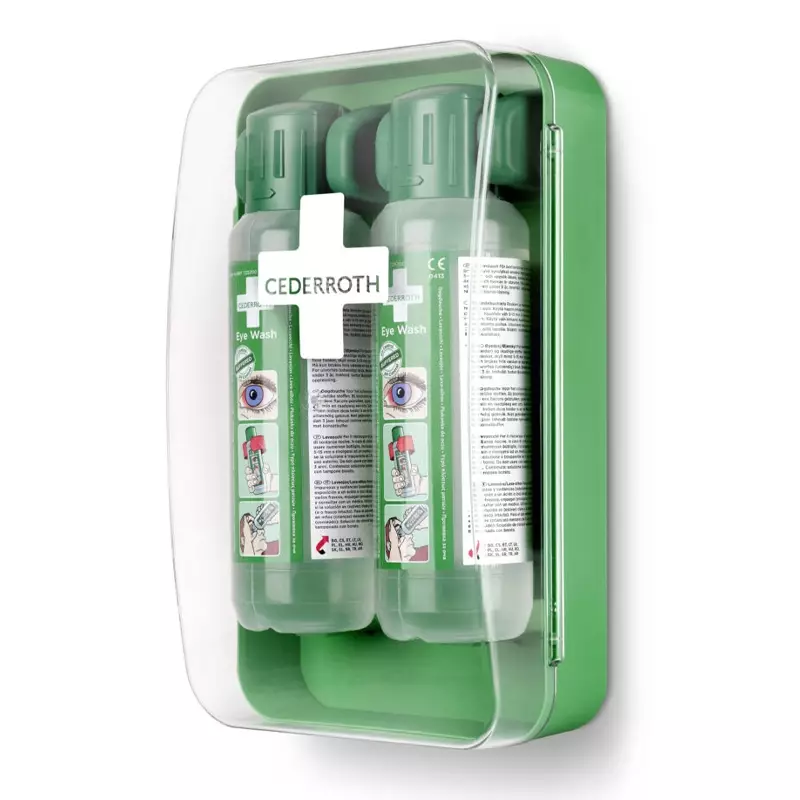 Cederroth 51011040 wandhouder gesloten met 2x oogspoelfles 500 ml