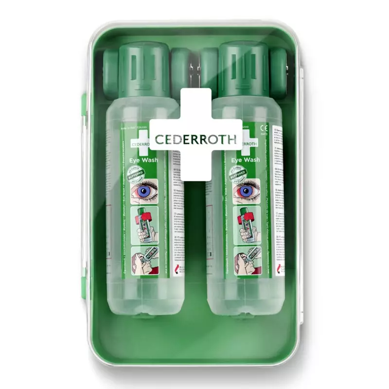 Cederroth 51011040 wandhouder gesloten met 2x oogspoelfles 500 ml