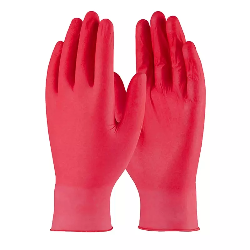 Disposable handschoen nitril ongepoederd 240 mm rood