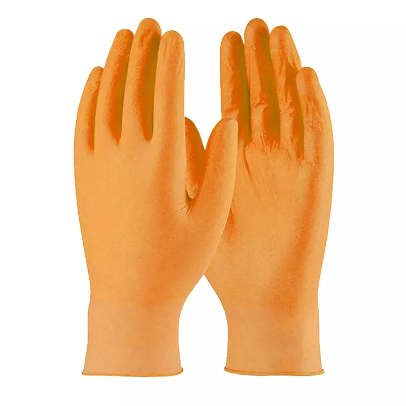 Disposable handschoen nitril ongepoederd 240 mm oranje