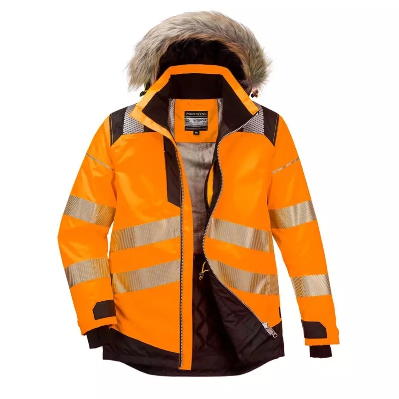 Portwest PW369 Hi-Vis parka zwart/fluo oranje