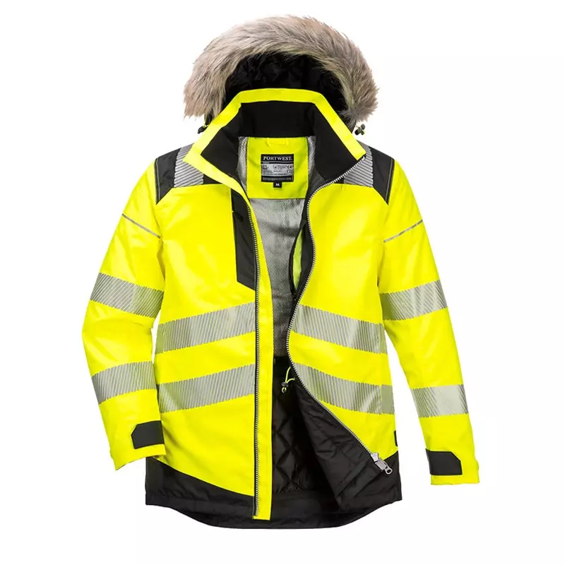 Portwest PW369 Hi-Vis parka zwart/fluo geel