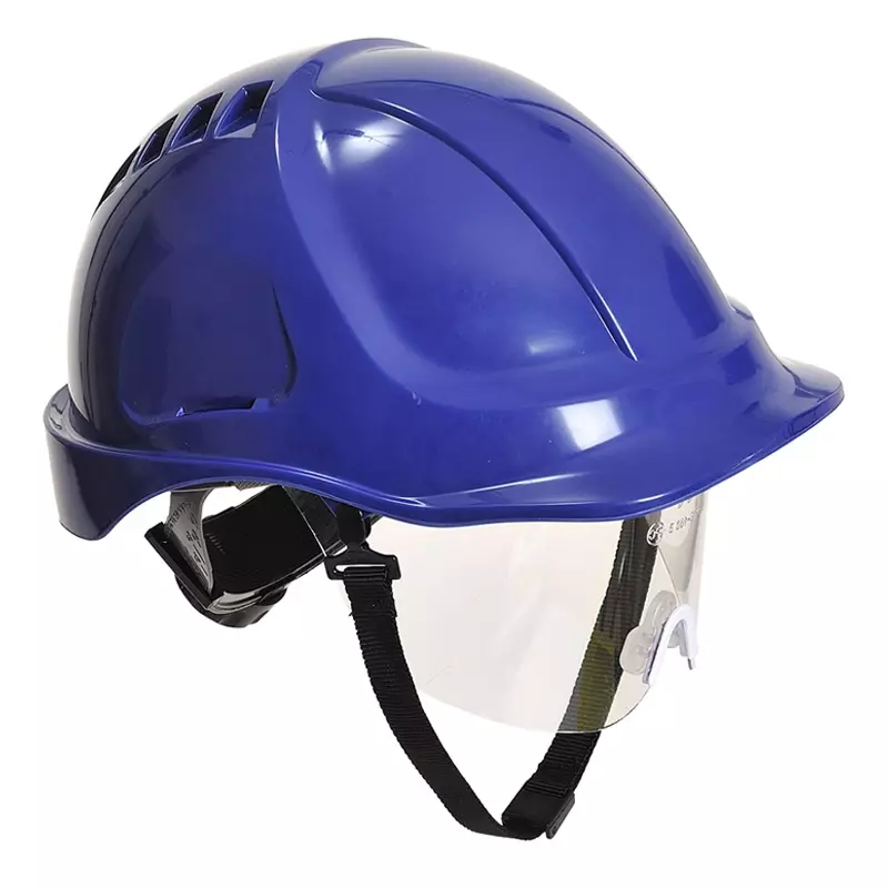 Portwest PW54 veiligheidshelm met vizier 6-punt draaiknop korenblauw