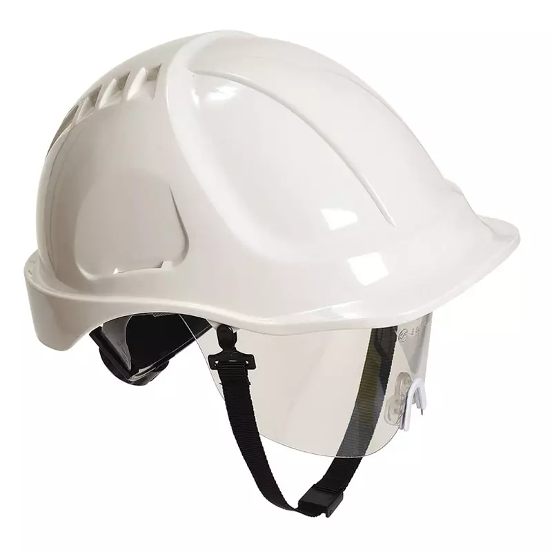 Portwest PW54 veiligheidshelm met vizier 6-punt draaiknop wit