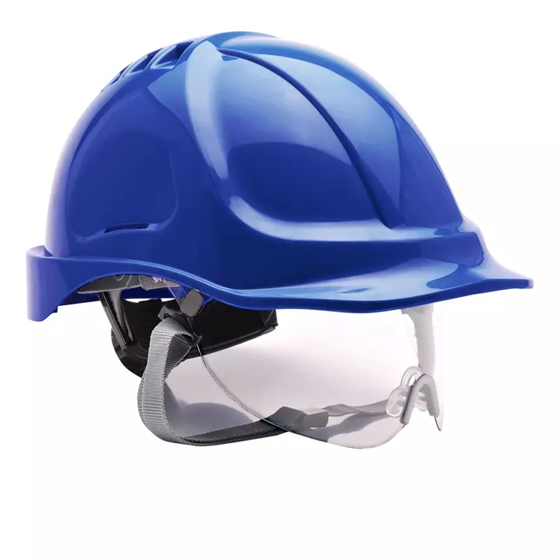 Portwest PW55 veiligheidshelm met vizier 6-punt draaiknop korenblauw