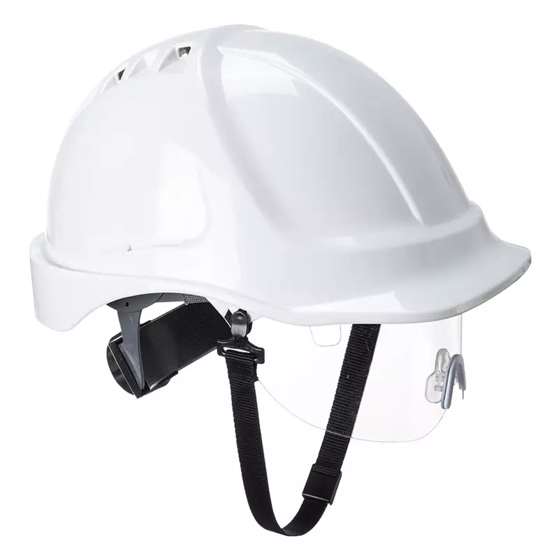 Portwest PW55 veiligheidshelm met vizier 6-punt draaiknop wit