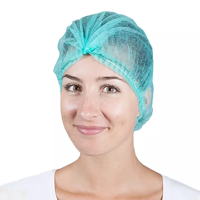 Hycare disposable haarnetjes volledig detecteerbaar wokkel non-woven PP 58 cm groen