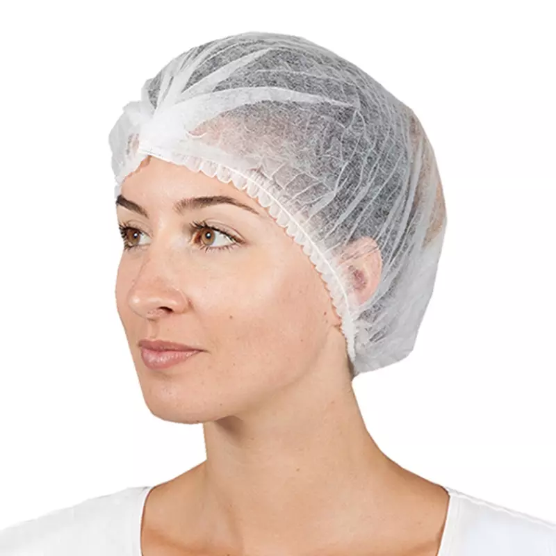 Hycare disposable haarnetjes volledig detecteerbaar wokkel non-woven PP 58 cm wit