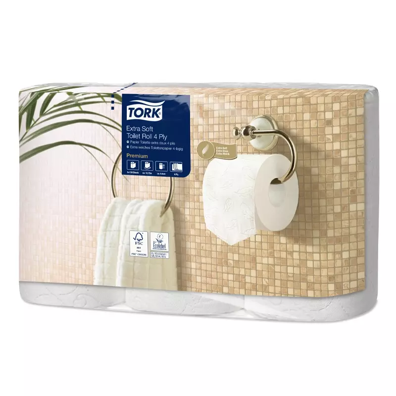 Tork toiletpapier extra zacht traditoneel T4 4-laags 150 vel wit