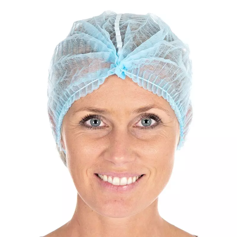 Disposable haarnetjes detecteerbaar wokkel non-woven polypropyleen 60 cm blauw