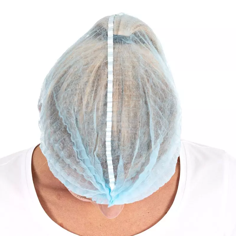Disposable haarnetjes detecteerbaar wokkel non-woven polypropyleen 60 cm blauw