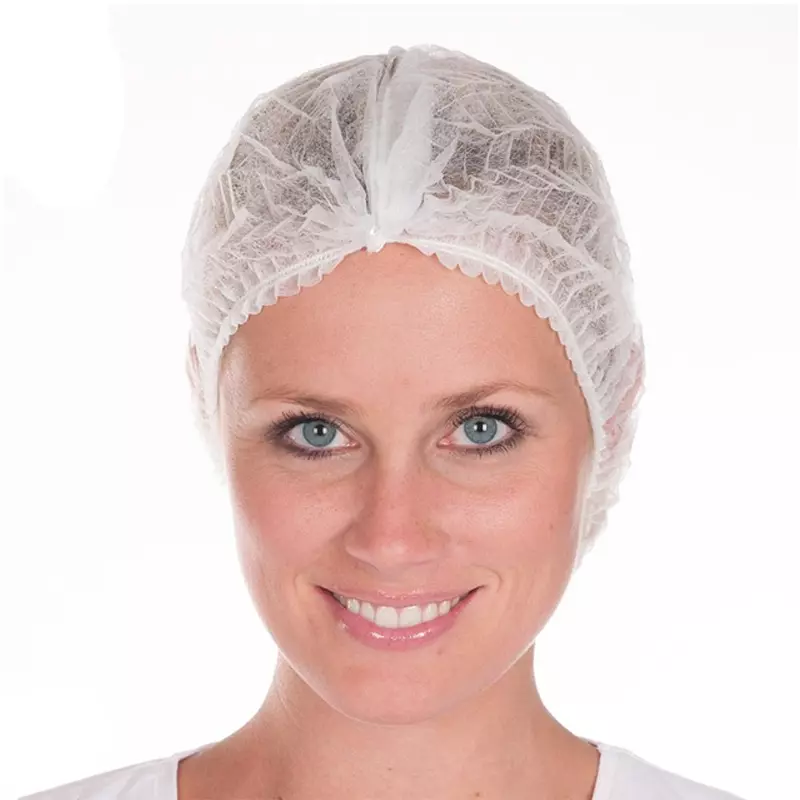 Disposable haarnetjes detecteerbaar wokkel non-woven polypropyleen 60 cm wit