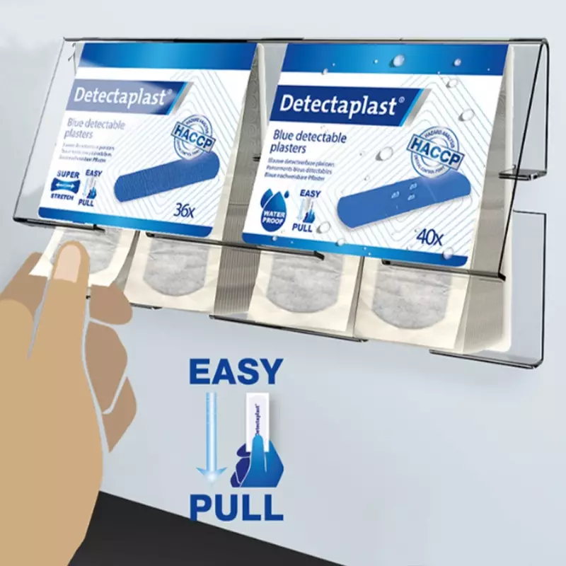 Detectaplast pleisterdispenser Elastic Tear&Wear en Waterproof pleisters detecteerbaar 25x72 mm