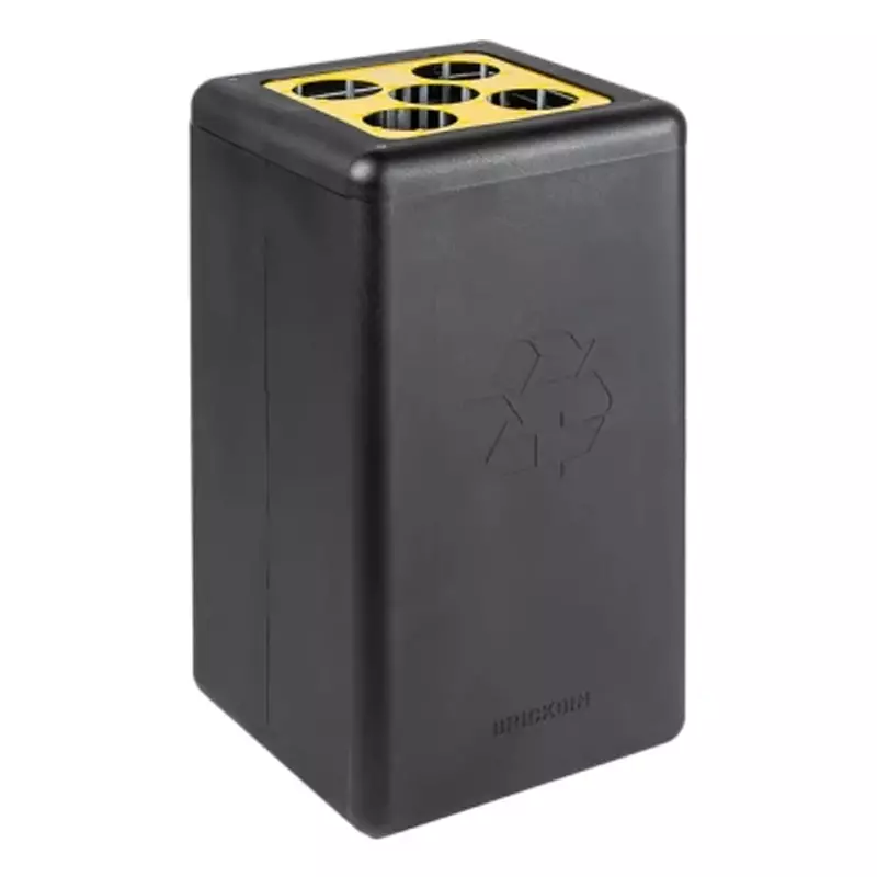 BrickBin bekerbak met 5 gaten zwart/geel