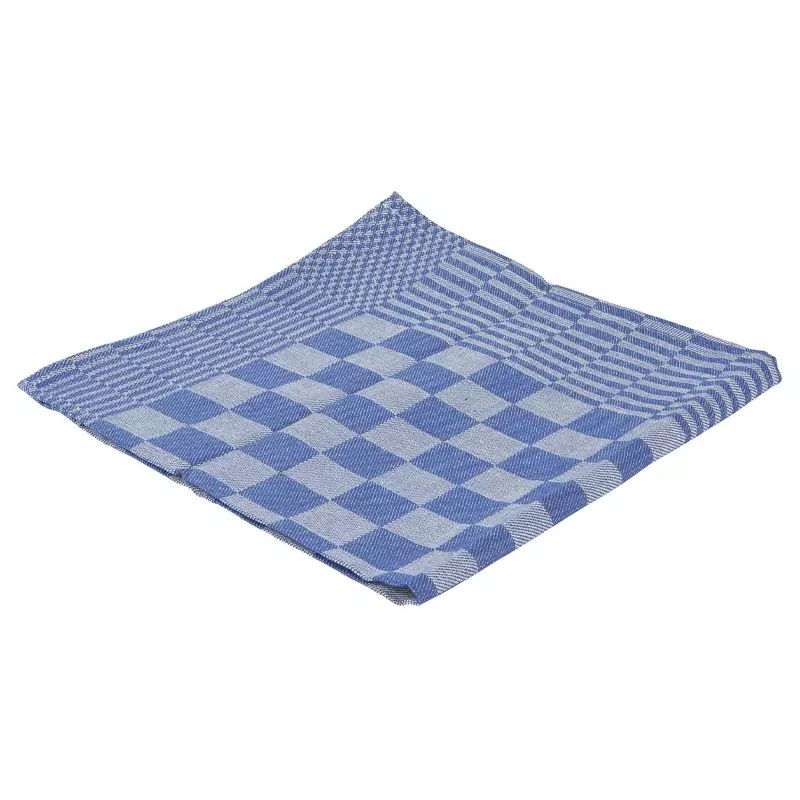 Theedoek geblokt luxe 65x65 cm blauw