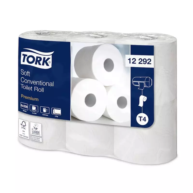 Tork Zacht Traditioneel toiletpapier 2-laags T4 200 vel wit
