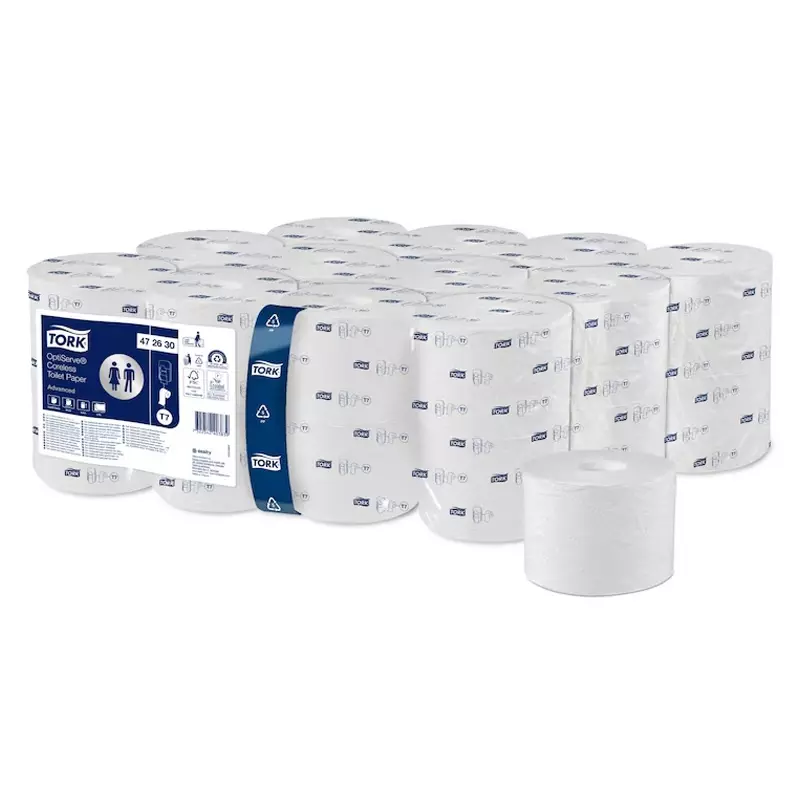 Tork OptiServe toiletpapier hulsloos 2-laags advanced T7 wit