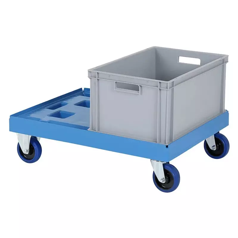 Kunststof onderstel gegalvaniseerde gaffels 800x600 mm blauw