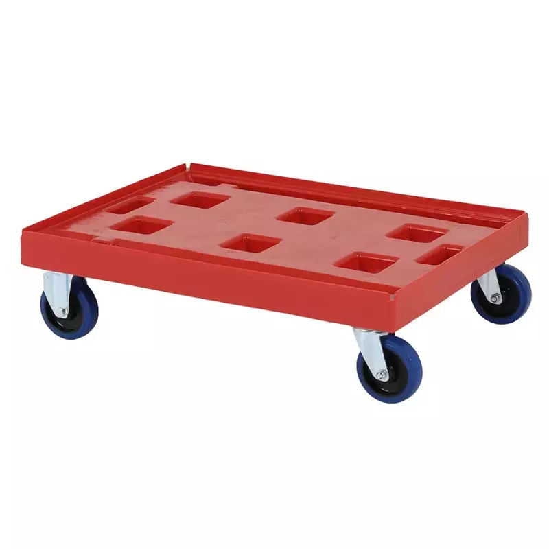 Kunststof onderstel gegalvaniseerde gaffels 800x600 mm rood