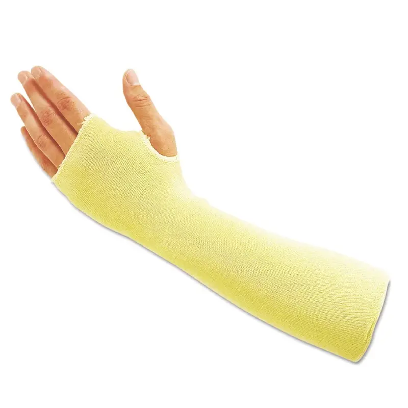 Armbeschermer duimgat kevlar HSP Aracut PA Sleeve 18 45 cm geel